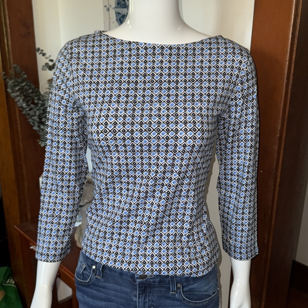 NWT jones New York size small Geometric Print Women's Top